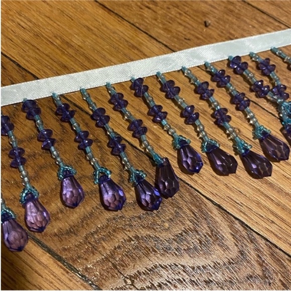 Purple Beaded Fringe Trim By the Yard - Picture 1 of 8